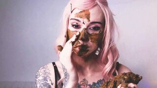 Sexy scat teen eating and smearing shit from the source xxx