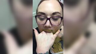 Dirty scat BBW poops in the lunch box and eats her own shit