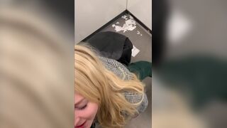 German Scat Slut Licks Dirty Toilet Floor & Sucks Cock