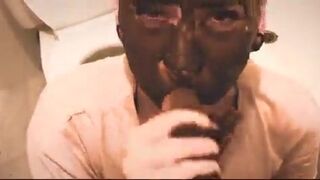 Filthy Babe Sucks Scat-Covered Dick & Smears Shit on Face