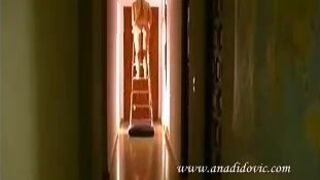Scat MILF climbs ladder in corridor and drops thick creamy load to floor below