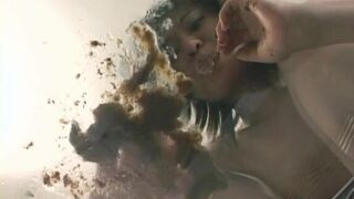 Jav scat lesbians play with thick shit then kiss with full mouths and fuck dildo