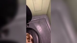 Brunette Slave Eats Porta Potty Scat